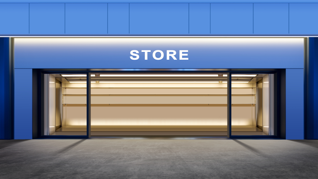 Een winkel zonder uithangbord en nodigt totaal niet uit.